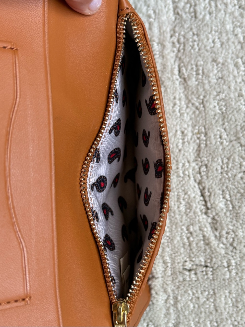 Vera Bradley Cognac Brown Leather Wristlet Wallet - Picture 3 of 5